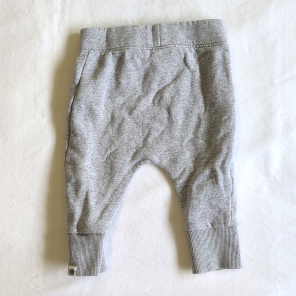 rise little earthling gray organic cotton blend joggers 6-9 months baby - Picture 6 of 7